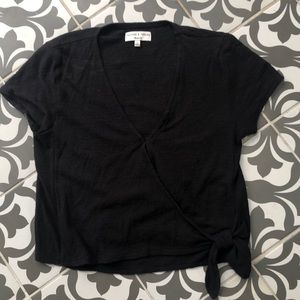 Madewell black wrap top